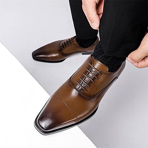 Mens Genuine Leather Dress Shoes Oxford Style Formal Classic Lace Up Business Modern Work Wedding Shoes4