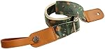 MUSIC FIRST Original Design Vintage “Acorn” Soft Muslin & Genuine Leather Ukulele Strap Ukulele Shoulder Strap With a MUSIC FIRST Genuine Leather Strap Locker