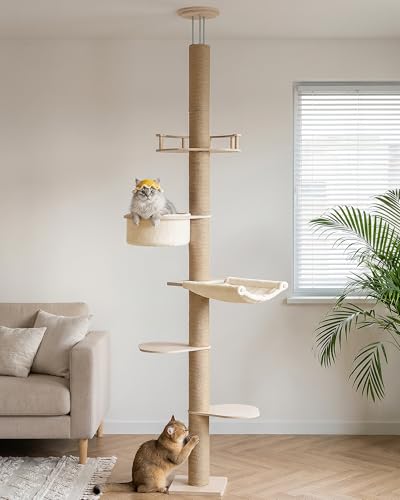 Aechonow 9ft Floor to Ceiling Cat Tree for Large Cats,
