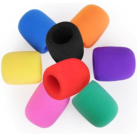 ChromLives Colorful Microphone Cover Microphone Windscreen Foam Cover Top Grade 8 Pack Cover