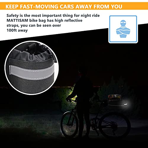 MATTISAM Bike Rack Bag (8L), Insulated Bike Cooler Bag with Shoulder Strap and Reflective Strap, Water-Resistant Bike Trunk Bag, Bike Panniers Bag, Bike Basket, Bicycle Rear Seat Cargo Luggage Bag