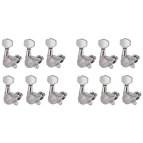 Cheville clé tuners 12R chrome verrouillé pour réparer une guitare qui se désaccorde