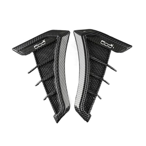 カーボンブラック カーサイドベント エアフローインテークホール グリルステッカーカバー 改造 フィアット アバルト 500X カーアクセサリーに適合(Carbon fiber)