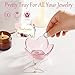 Gifts for Women Pink Flower Ring Dish Glass Jewelry Dish Jewelry Tray Cute Vanity Organizer Room Decor Aesthetic Nightstand Bathroom Decor Trinket Dish Ring Holder Dish Jewellery Tray Valentine's Gift