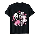 No You Hang Up Funny Ghost Calling Horror Halloween Pink T-Shirt