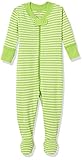 Moon and Back Kid's One Piece Footed Pajama Sleepwear, Lime Green, 3-6 months