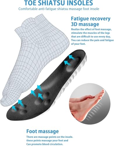 Image of 4D Cloud Insoles for Men, Arch Support Insoles, Memory Foam Insoles, Steppers Insoles Shock Absorption and Cushioning Sports Shoe Insoles for Foot & Joint Support (Black, Men 14-15(12.4 Inch)