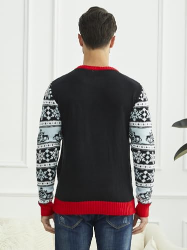 YIJIU Men's Ugly Christmas Sweater Long Sleeve Crew Neck Knitted Sweaters Xmas Holiday Funny Pullover Knitwear Tops - Image 3