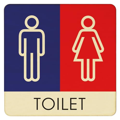 AyahaDesign 木製プレート トイレ 9x9cm(G1男女)