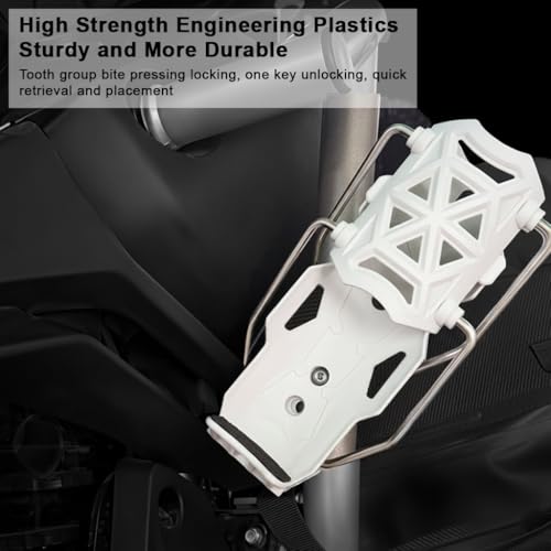 Image of STHIRA Motorcycle Bottle Holder, Riding Water Bottle Holder, Adaptive Folding Bottle Holder for Motorcycle, Durable Nylon Material, 360 Rotatable Angle Design, Bike Motorcycle Accessory, White