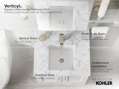 Kohler 8188-0 Vitreous China 11 Inch X 11 Inch Undermount Square Bathroom Sink thumb #8