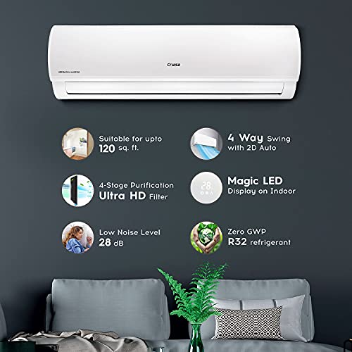 Image of Cruise 1 Ton 3 star Inverter Split AC with 3 Stage Air Filtration (Copper, CWCVMF-VQ3P123, White, Dehumidifier, Varioqool Inverter)