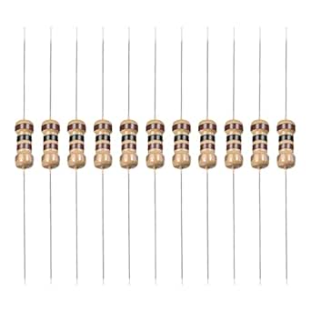 YOKIVE Lot De 100 Résistances à Film De Carbone 1/4 W 12 K Ohm 5 % De Tolérances, Idéales Pour Les Projets électroniques De Bricolage (4 Bandes De Couleur, 4,5 X 0,2 Cm