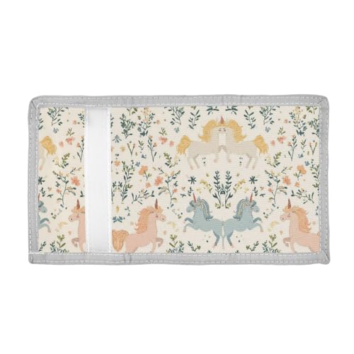 ALAZA Kids Wallets for Boys Girls Toddler Trifold Wallet Children Small Unicorns Floristic with Zipper Coin Pocket2