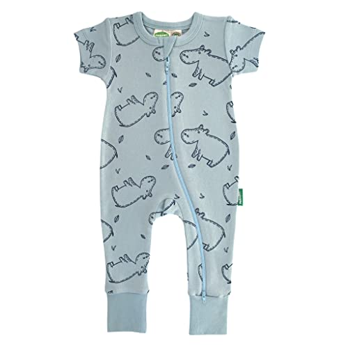 Image of PARADE Organic Signature Print '2-Way' Zip Romper - Short Sleeve