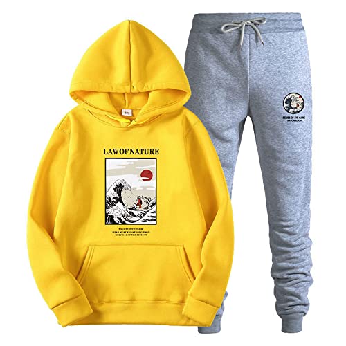 Sweatshirt hoodie pullover et pantalon de jogging F-01 XXL ensemble de sport homme femme