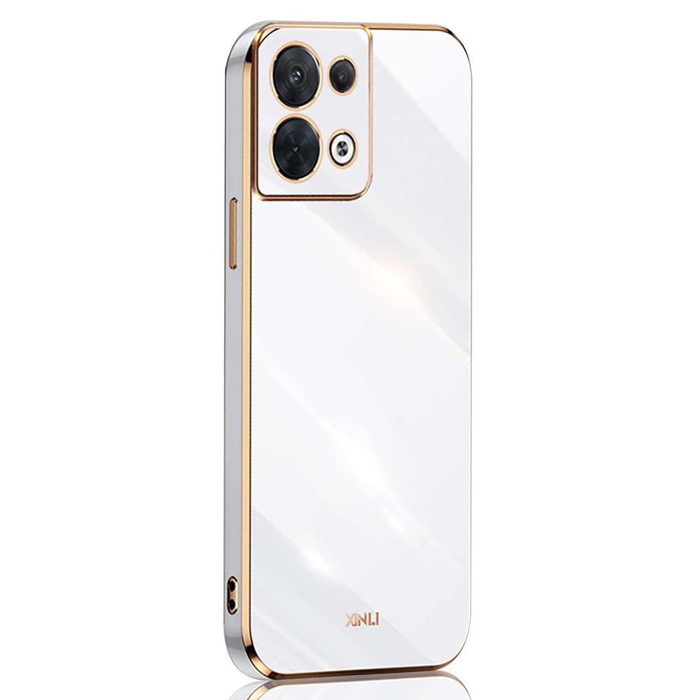 Smartphonica Custodia per Oppo Reno 8 5G con impronta di cuore rosa e rosso - Custodia backcover in TPU con design a cuore rosa e rosso