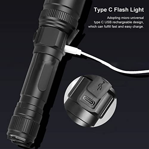 Image of LED Torch Light, Aluminum Alloy Type C Ultra Bright Flashlight for Hiking for Camping for Adventure'