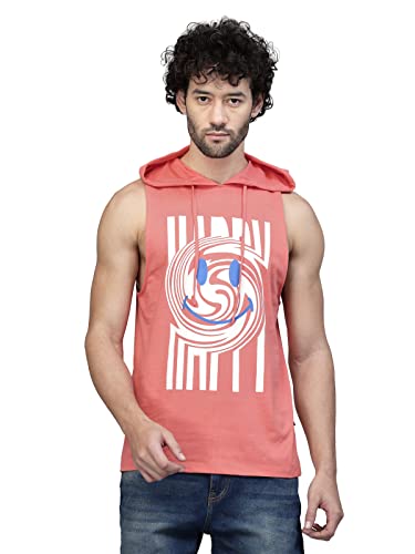 Image of RIGO Men's Solid Slim Fit Vest (SD05231074 Coral Pink
