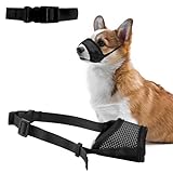 Dog Muzzle Soft Mesh Muzzle for Small Medium Large Dog Adjustable Loop Pet Muzzle Dog Mouth Guard with Comfortable Air Mesh Soft Fabric for Anti-Biting Barking Chewing Grooming Allow Panting Drinking