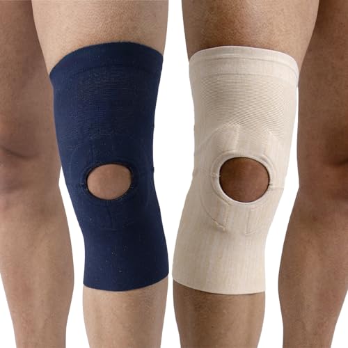 Beman 352 – Rodillera ortopédica menisco rodillera deportiva para rótula ligamentos cruzados banda rodilla antideslizante transpirable con orificio rotuliano Faja para hombre y mujer (azul, 3)