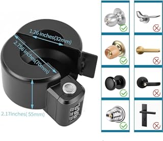 Door Knob Lock Combination Child Proof Door Knob Cover Lock Out Device for Bedroom, Bathroom,Faucet, Water Gas Valve, Temporary Door Handle Lock Prevents Access to Keyhole Dementia Elderly