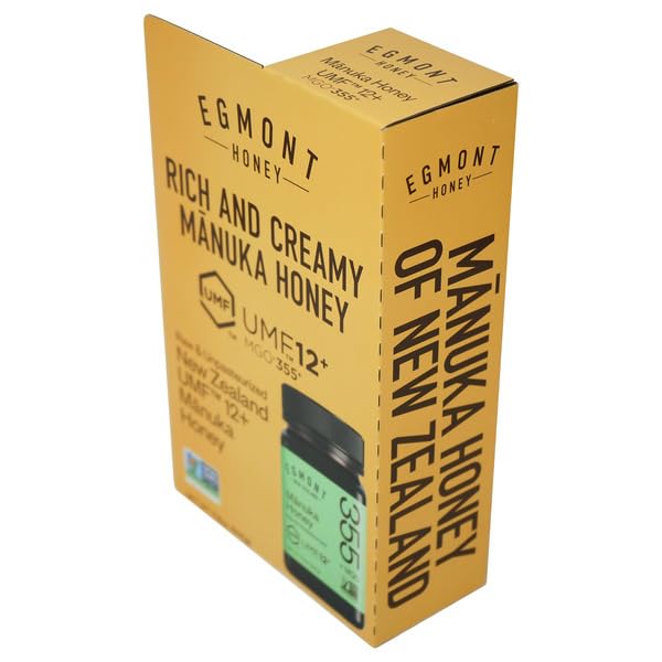 Egmont New Zealand Mānuka Honey UMF 12+ – Raw & Unpasteurized, Premium Authentic MGO Certified Honey 1 pack