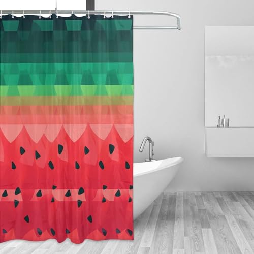 Rideau de douche anti-projections imperméable 183 cm motif pastèque - 3