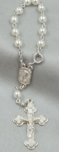 Pastelli di cera bianco decine Rosario 14 cm