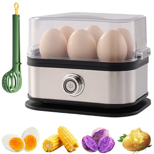 Sunny Side Master Egg Cooker, Multi-functional Sunny Side up Egg Maker, Rapid Eggs Cooker Electric 6 Eggs Capacity, Stainless Steel Electric Eggs Poacher for Soft, Medium, Hard Boiled (1Pcs)