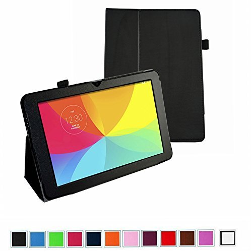 Mama Mouth Slim Folio 2-folding Case for 10.1" LG G Pad 10.1 V700/LTE Verizon VK700 Android Tablet Black