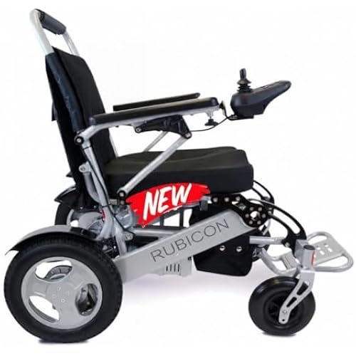 Rubicon DX12 Premium Electric Wheelchair, Foldable, Dual Batteries, Airline Approved Power Wheelchair for Adults, 25-Mile Long Range, 600W Brushless Motors, Portable Travel Mobility Chair (Model5)