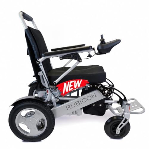 Rubicon DX12 Premium Electric Wheelchair, Foldable, Dual Batteries, Airline Approved Power Wheelchair for Adults, 25-Mile Long Range, 600W Brushless Motors, Portable Travel Mobility Chair (Model5)