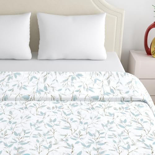 Image of Home Ecstasy 3 Side Zipper Opening Duvet Cover for Double Bed 100% Cotton 300 TC (90 x 100 inch, Colour: White)