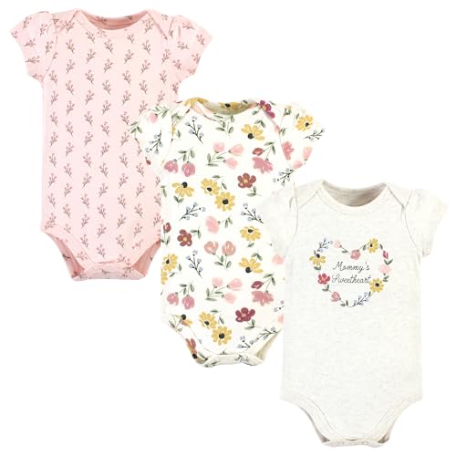 Image of Hudson Baby Cotton Short Sleeve Bodysuits, 3 Pack Shirt