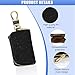 GAOLAOSY Bling Car Key Case, Leather Keyring Zipper Bag with Metal Hook, Remote Key Fob Cover, Auto Keychain Holder (Black)