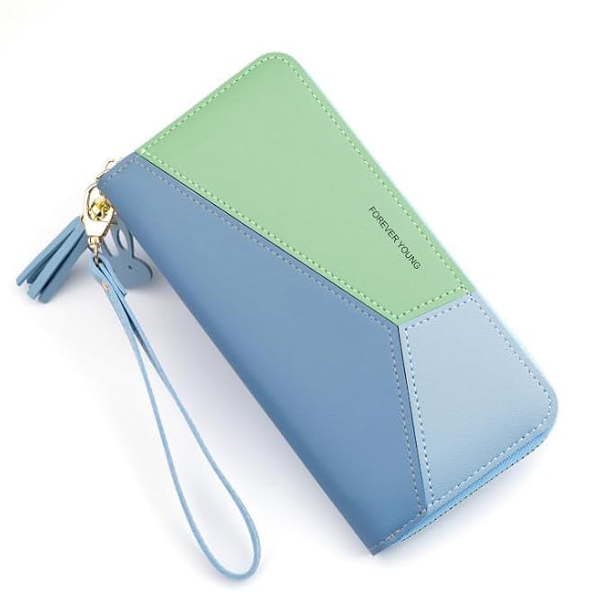 carteeo Women's Wallet | Green, Blue Leather RFID Protected Bi Fold Wallet for Women-Adults | 6 Card Slots, Zipper Closure-picture-26