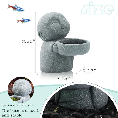 Mini estatua Zen monje rezando en piedra arenisca miniatura 2