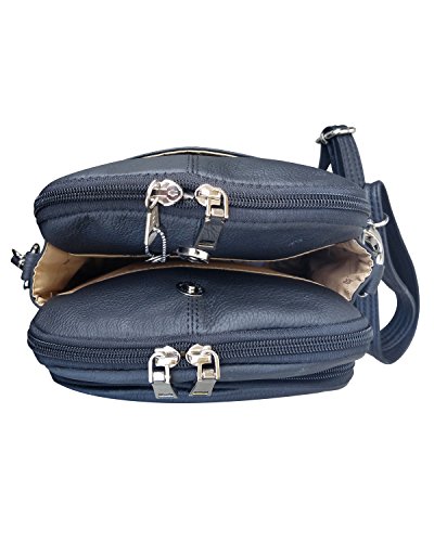 Roma Leathers Square Leather Cross body Bag Men & Women Conceal Carry Gun Purse (Black)4