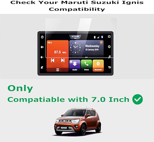 Image of OHAYO Military Strength Screen Protector For MARUTI SUZUKI IGNIS Strong Protection, Full Screen Edge-to-Edge Cover, Scratch Resistant, Bubble-Free Installation, Ultra HD Clarity,With installation kit