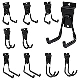 Slat Wall Hook 10 Pack Garage Heavy Duty Wall Mount Power Tool Organizer Black Bike Accessory for Garage Wall, Slat Wall Accessories Ladder Hooks