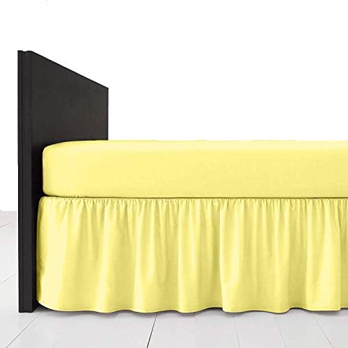 R&Z Plain Dyed Pollycotton Frilled Bed Base Valance Sheet (Cream, SIngle)