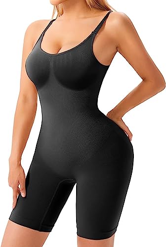 Image of Waist Trainer Bodysuit for Women Tummy Control Shapewear Round Neck Seamless Butt Lifter Full Body Shaper