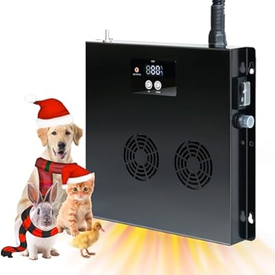 Briidea 400W Dog House Heater with PTC Rapid Heating (3 Seconds), 32?-122? Temperature Range, 11.5FT Anti-Chew Cord, Heats Up to 120 Cubic Feet Dog Houses, Chicken Coops & Rabbit Cages