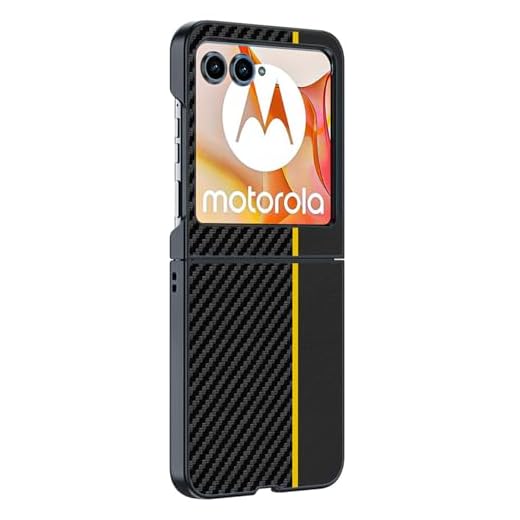 HAO RIYLN Capa de couro para Moto Razr 60/60 Ultra, leve, luxuosa, ultrafina, proteção para câmera, textura de fibra de carbono, capa antiarranhões, amarela, 60 ultra