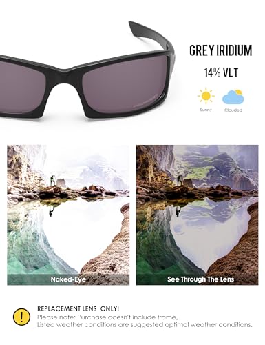 Image of BLAZERBUCK Anti-salt Polarized Replacement Lenses for Oakley Fives Squared(4+1) OO9238 Sunglasses - Grey Iridium