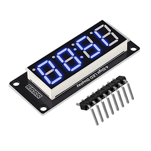5Pcs 0.56 Led Display Digital Tube Clock Module 4 Digit Led 0.56 Inch Display Time Clock Indicator Tube 7 Segments Double Dots Tm1637 Blue Color #TOP3