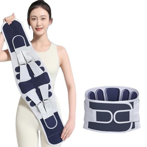 DUEYUN Faja Lumbar Para Hombre Mujer Faja Lumbar Abdominal Adjustable Aliva Dolor Espalda como Ciática, Disco Herniado, Escoliosis Fajas Ortopedica Tejido de Malla Ultra Fino (XL)