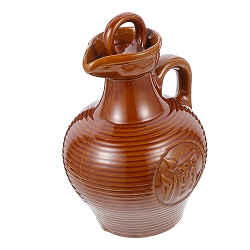 WEKADRIN Pichet à Vin Céramique Résistant Chaleur Cruche Rétro pour Restaurant Service de Vin et Bière Pot Décoratif pour Cuisine et Maison