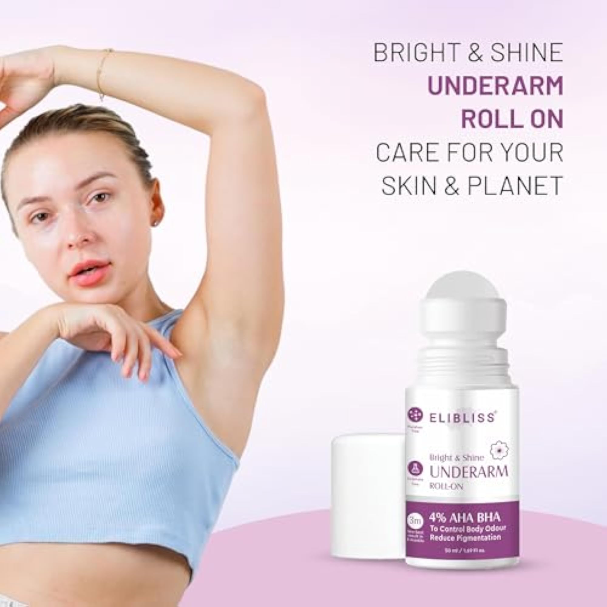 Women's Bright & Shine Underarm Roll-On, 4% AHA BHA, 50ml